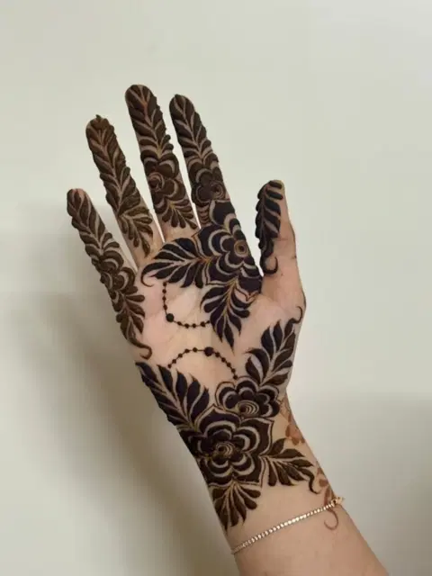 arabic bridal flower front hand mehndi design