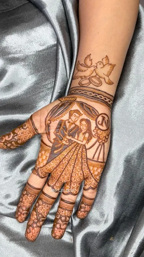 bridal figure arm mehndi design
