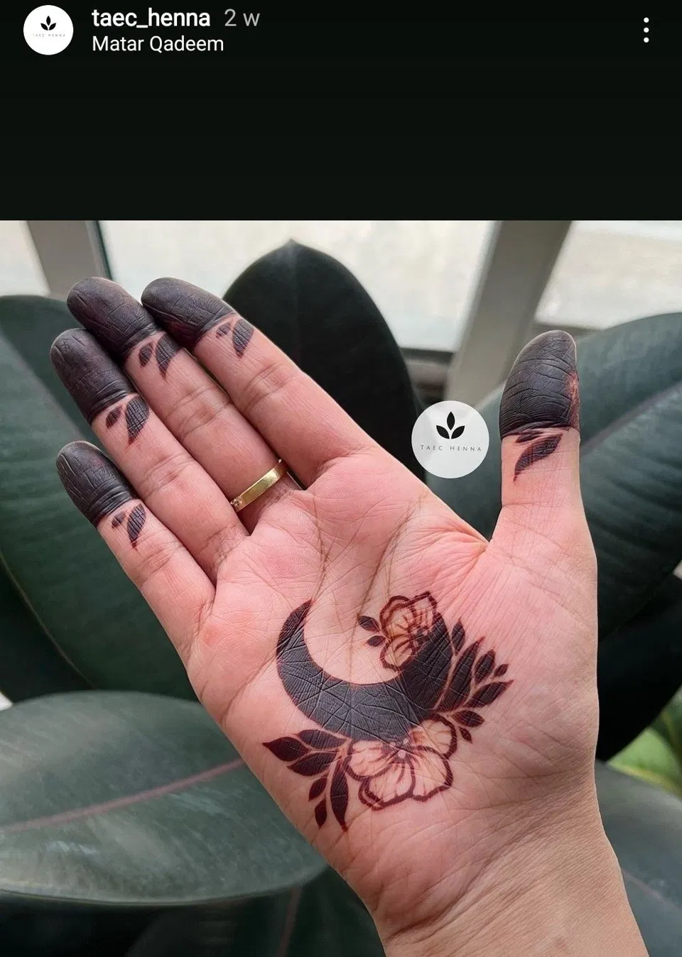 Arabic Simple Front Hand Mehndi Design with Jaal and Moon