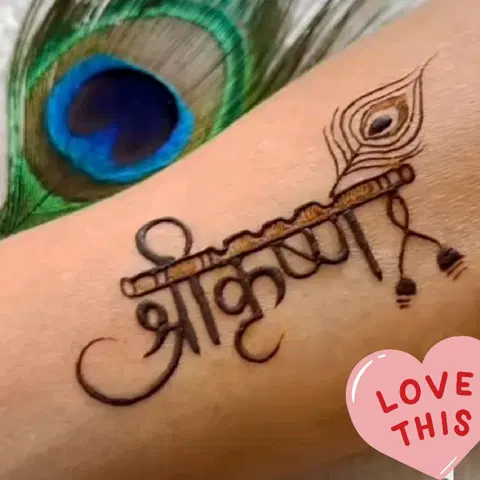 simple deity arm mehndi design