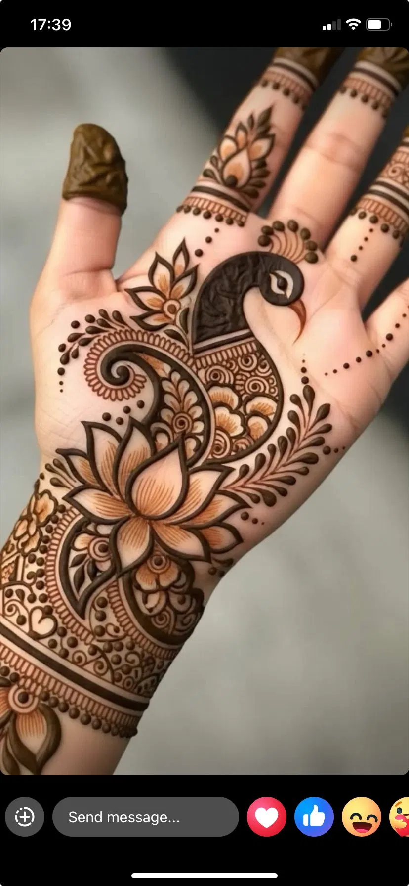 Stylish Front Hand Mehndi Design with Deity and Lotus