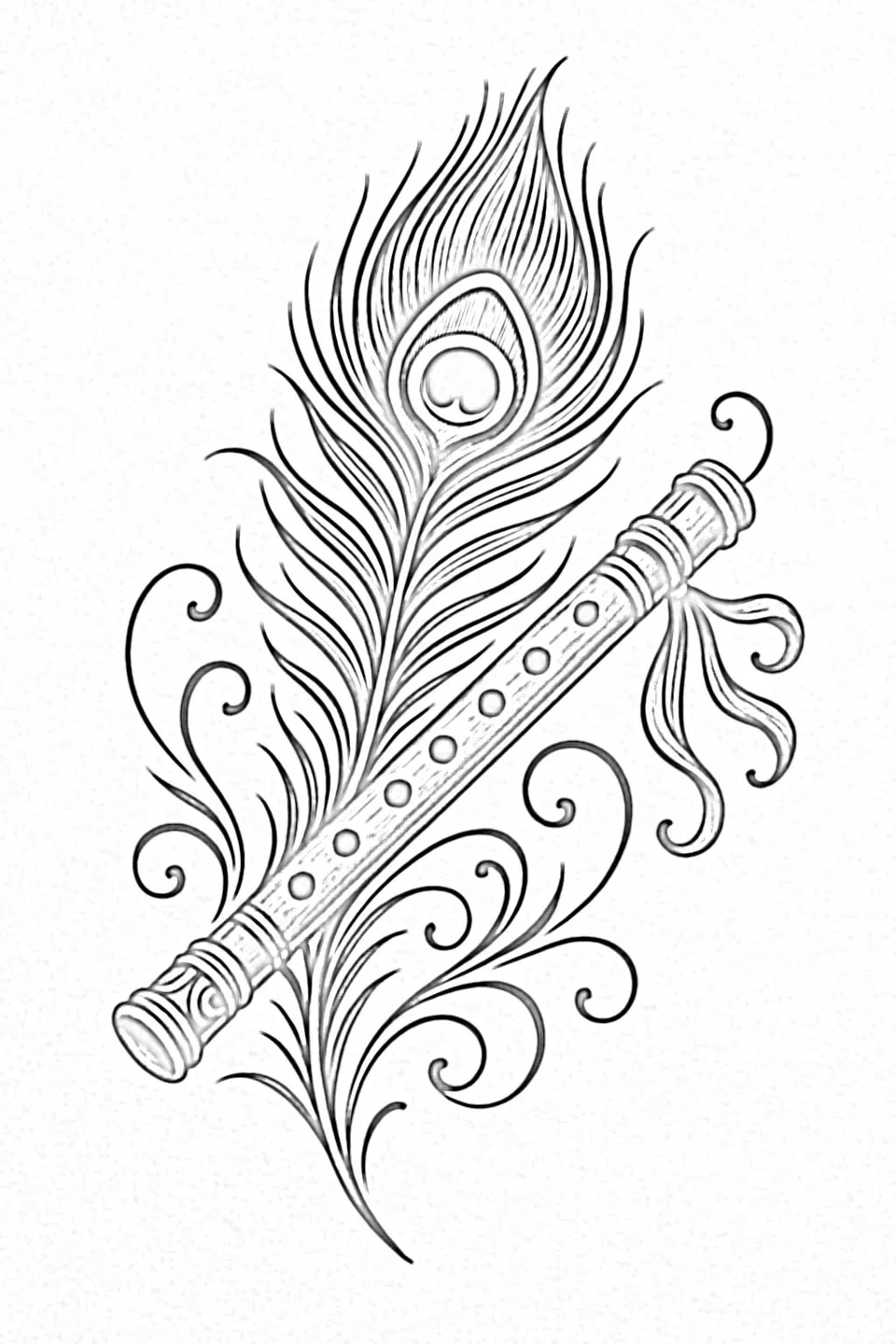 Simple Mehndi Design with Moon and Peacock