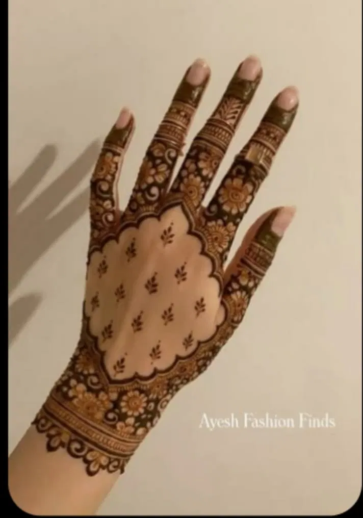 Aesthetic Arabic Arm Mehndi Design with Deity and Jaal