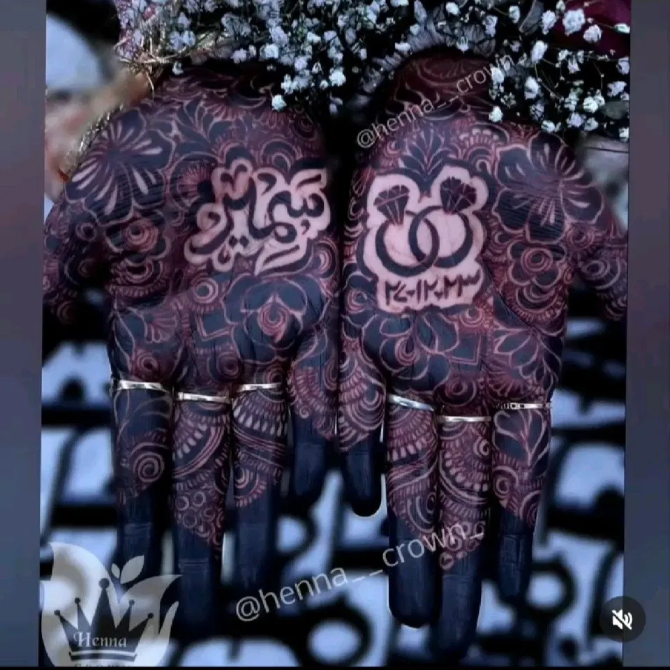 Bridal Stylish Front Hand Mehndi Design with Figures, Flowers and Hearts for Engagement (2)