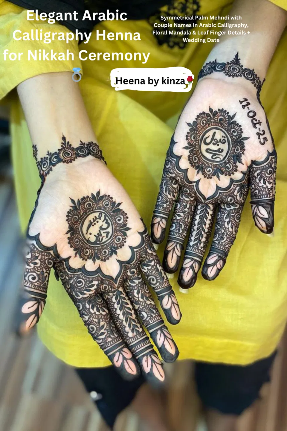 Arabic Bridal Finger Mehndi Design with Deity, Figures and Jaal for Engagement