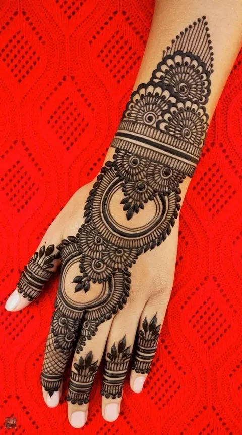 arabic bridal jaal back hand mehndi design