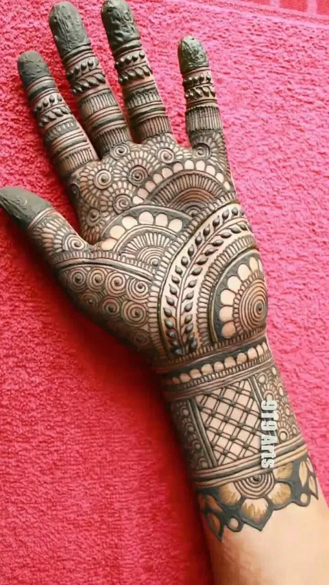 arabic bridal back hand mehndi design