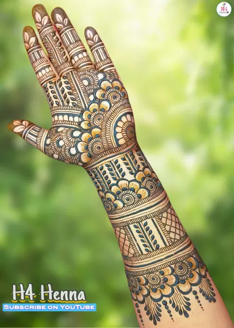 arabic bridal figure back hand mehndi design