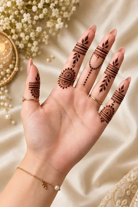 royal simple circle finger mehndi design
