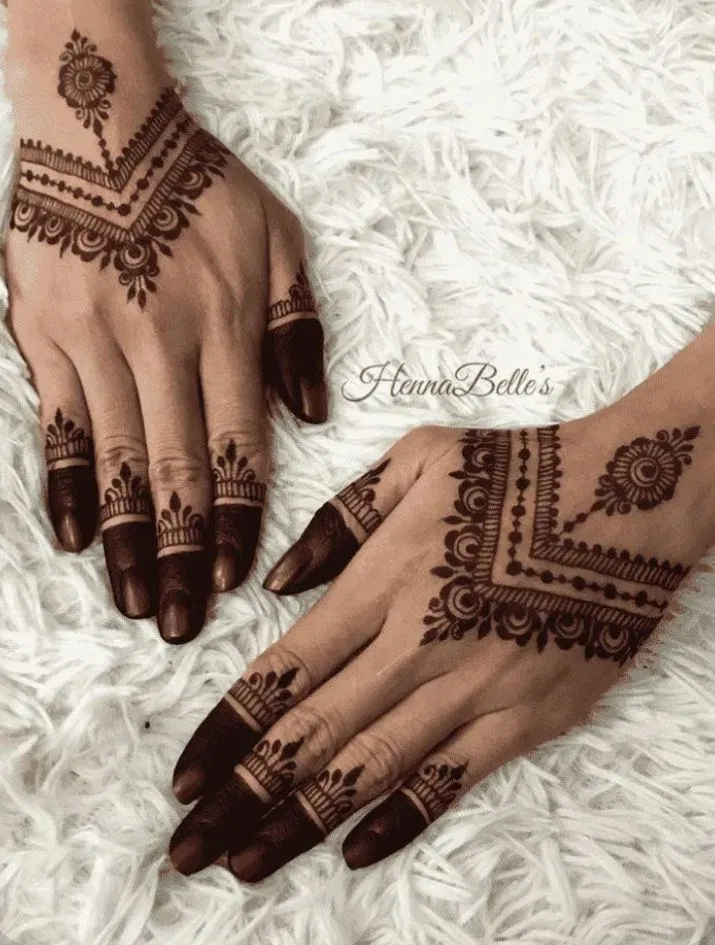 Aesthetic Minimal Back Hand Mehndi Design with Jaal (7)