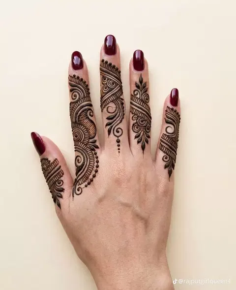 royal simple back hand mehndi design