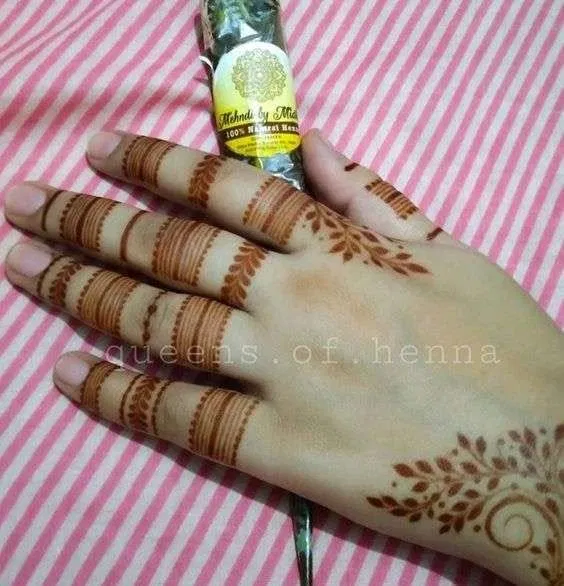 Royal Simple Finger Mehndi Design with Jaal