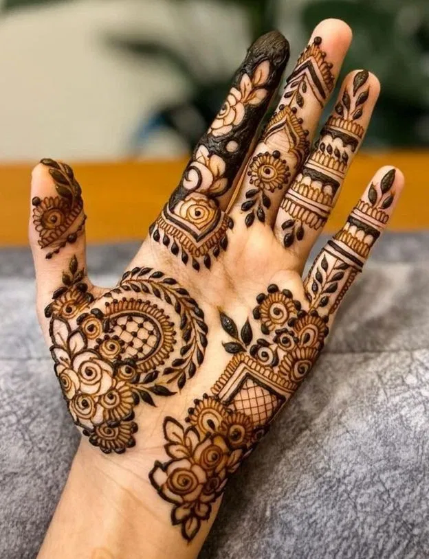 Arabic Indo-Arabic Front Hand Mehndi Design