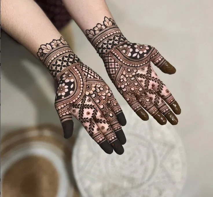 Bridal Front Hand Mehndi Design with Deity for Diwali