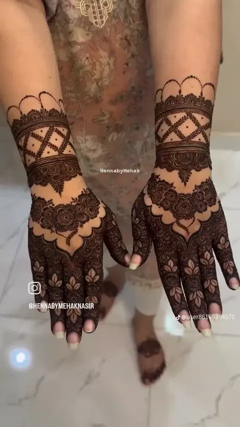 bridal pakistani deity arm mehndi design