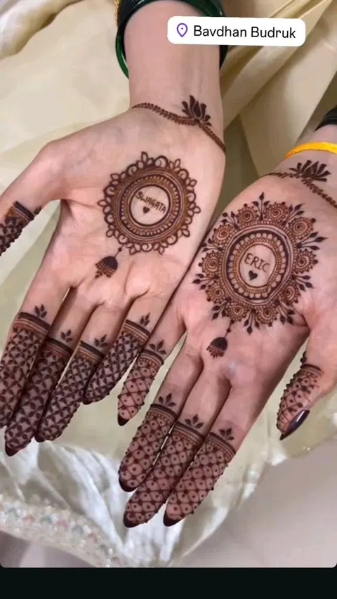 pakistani simple circle finger mehndi design