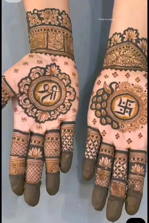 bridal indian circle full hand mehndi design