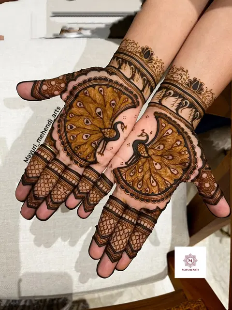 royal circle full hand mehndi design