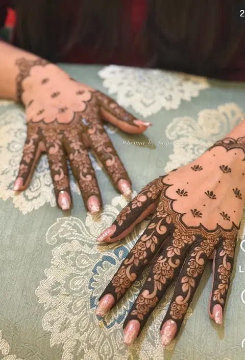 arabic indian back hand mehndi design