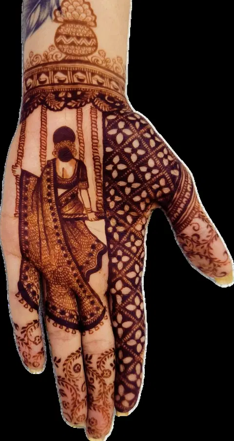 stylish figure full hand mehndi design