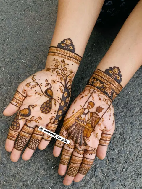 stylish figure front hand mehndi design