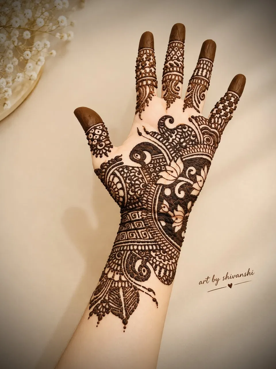 Front Hand Mehndi Design for Teej