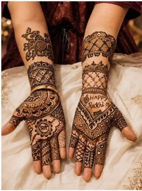 arabic stylish back hand mehndi design