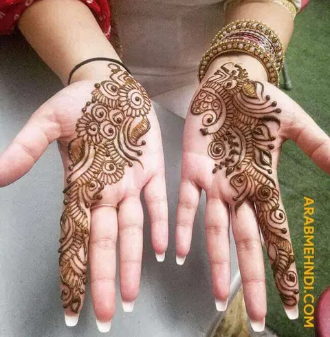 simple stylish jaal back hand mehndi design