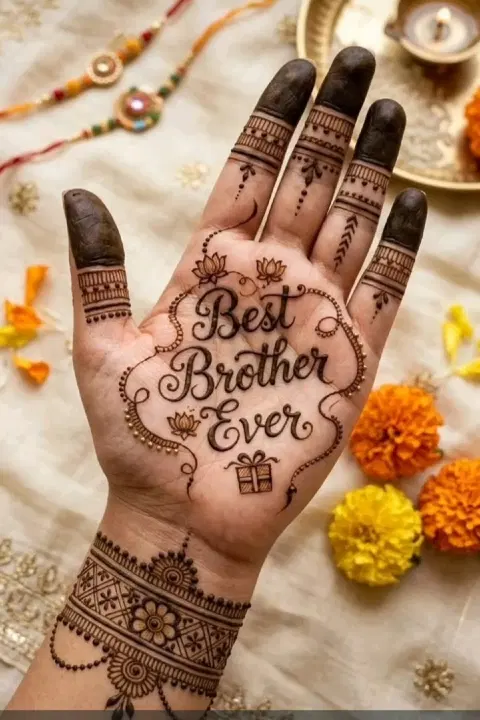 simple figure back hand mehndi design