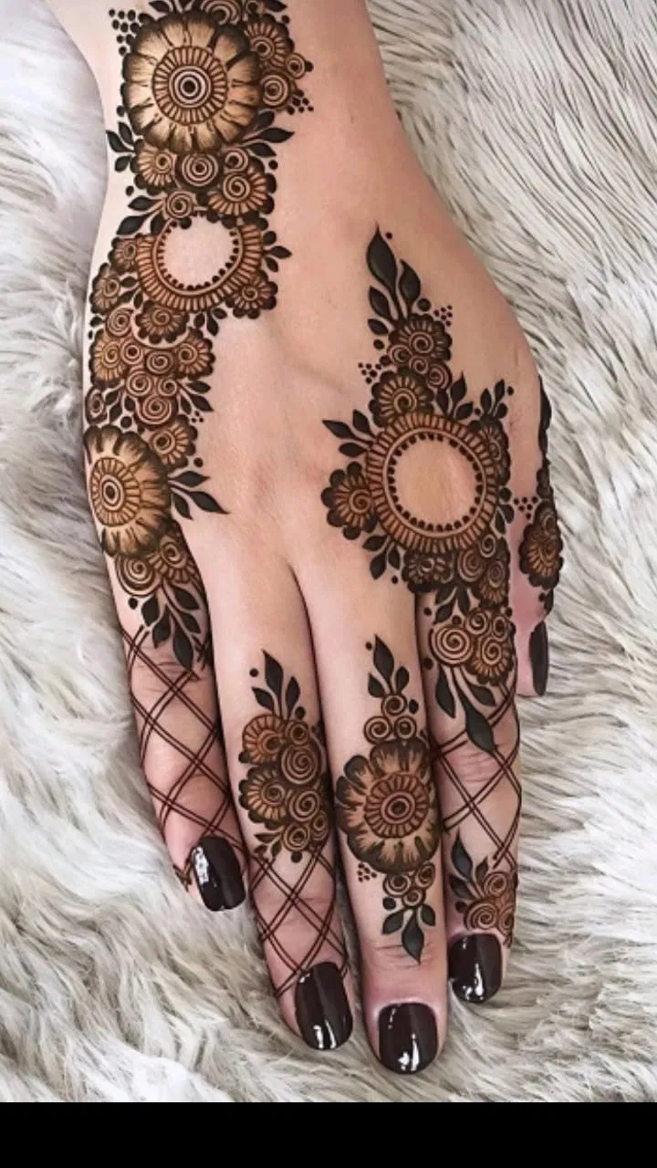 Aesthetic Arabic Back Hand Mehndi Design for Eid (8)