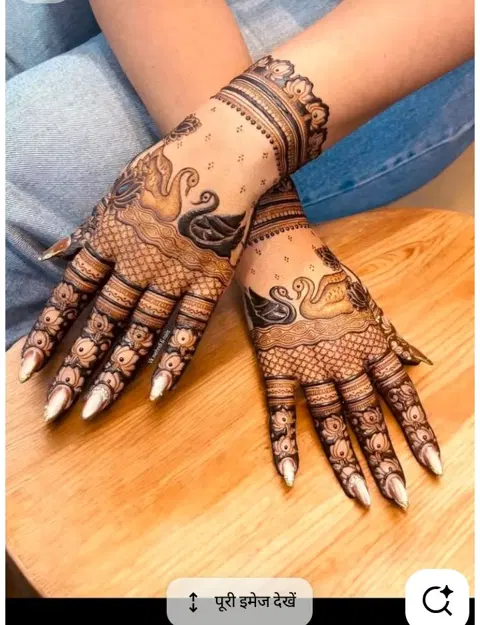 simple stylish jaal back hand mehndi design