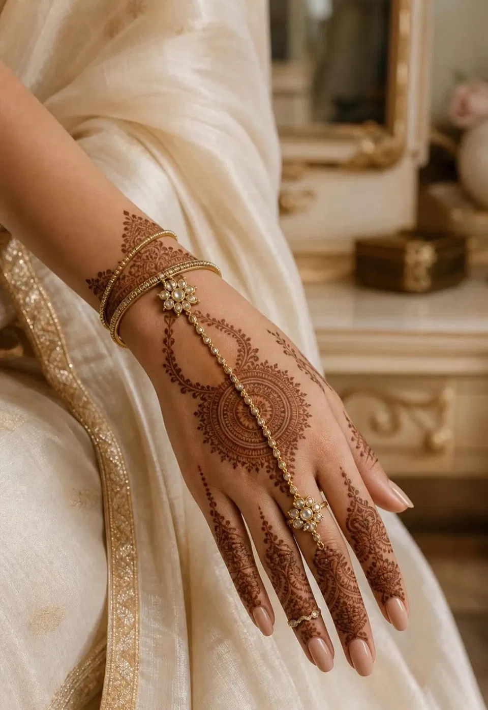 Simple Stylish Arm Mehndi Design with Jaal