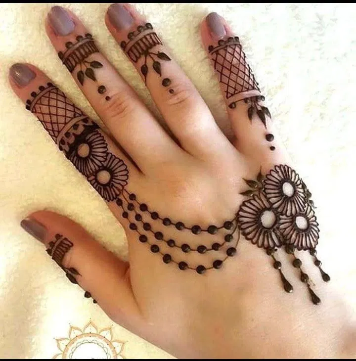 Simple Stylish Finger Mehndi Design with Jaal