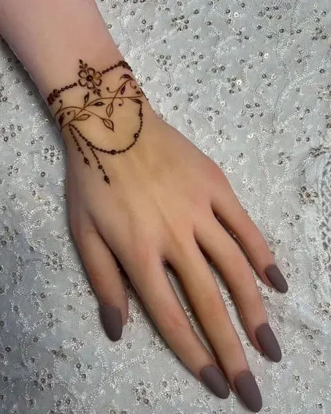 arabic simple jaal back hand mehndi design