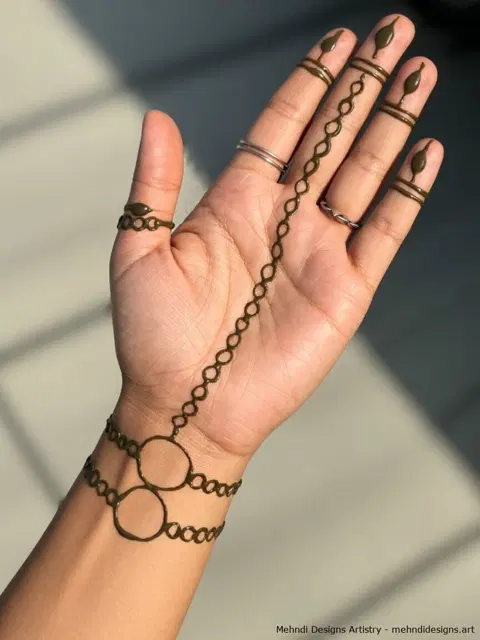 arabic simple bel finger mehndi design