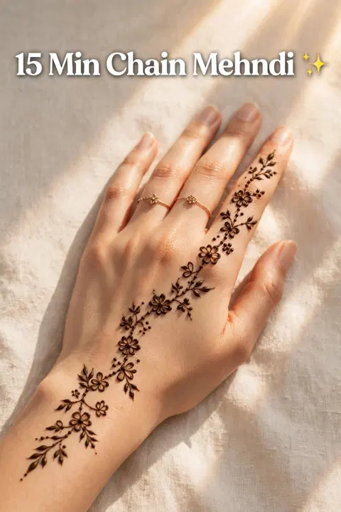 minimal simple back hand mehndi design