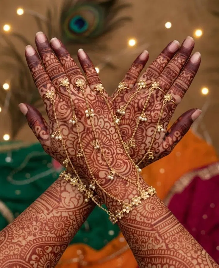 Bridal Indian Back Hand Mehndi Design (9)