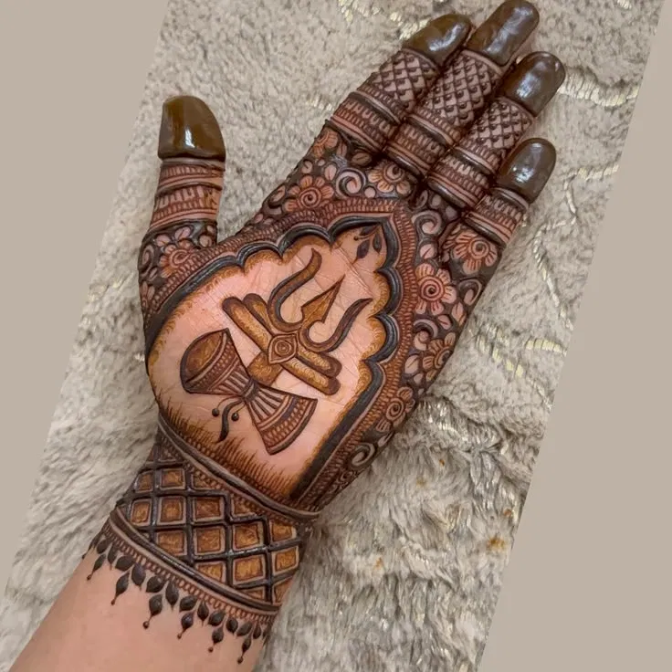 Bridal Back Hand Mehndi Design for Shivratri