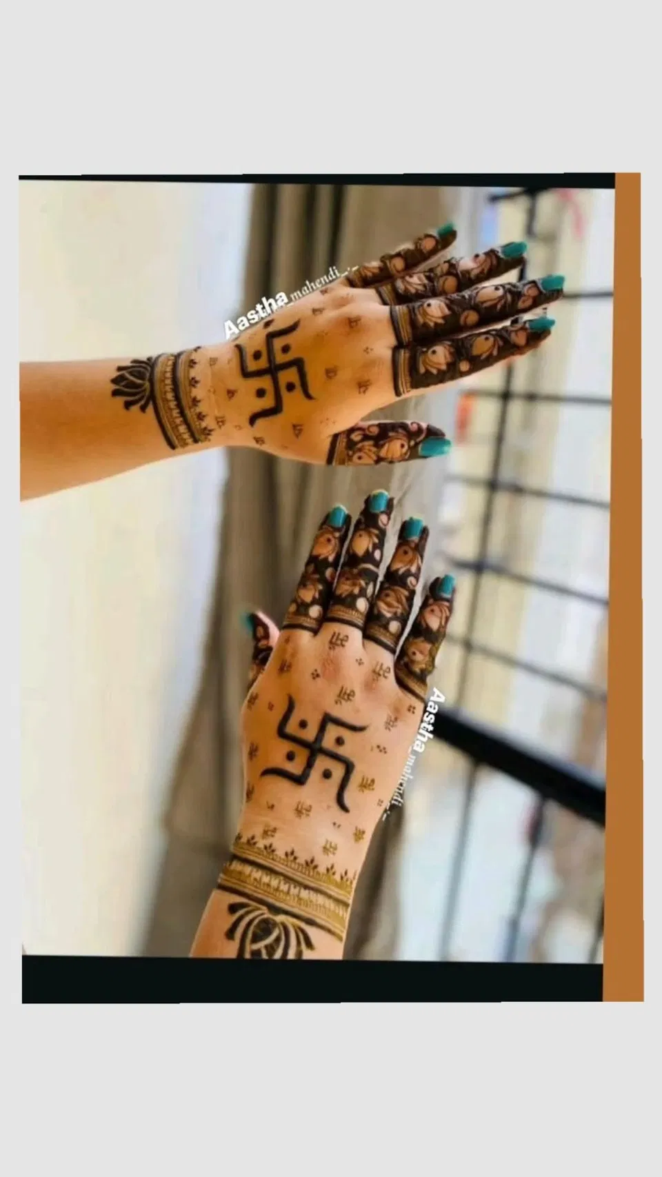 Simple Front Hand Mehndi Design with Jaal for Shivratri (2)