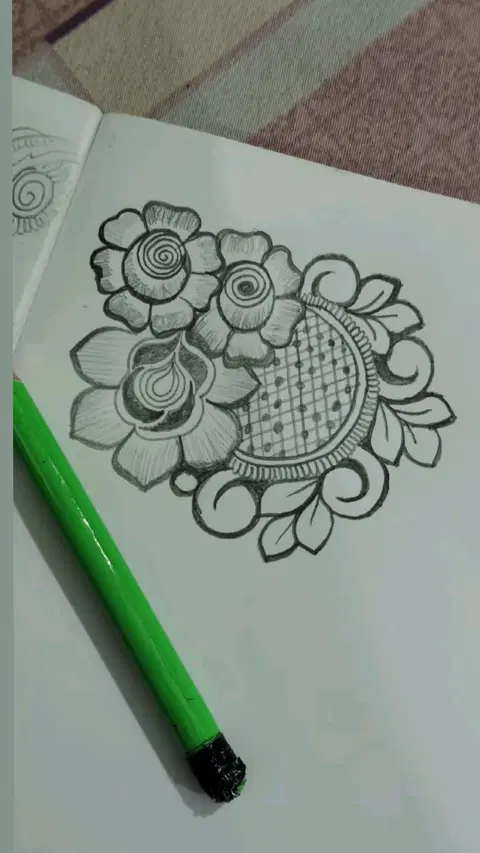 simple flower full hand mehndi design