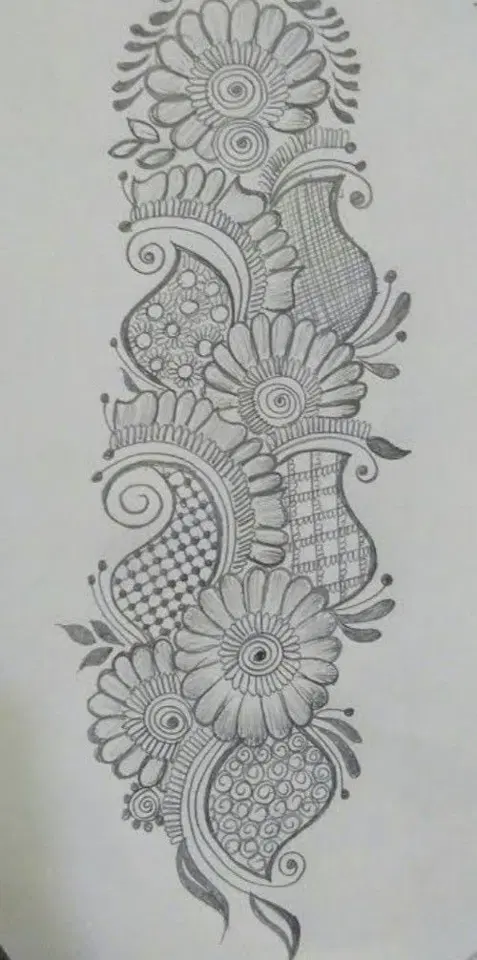 arabic simple circle full hand mehndi design