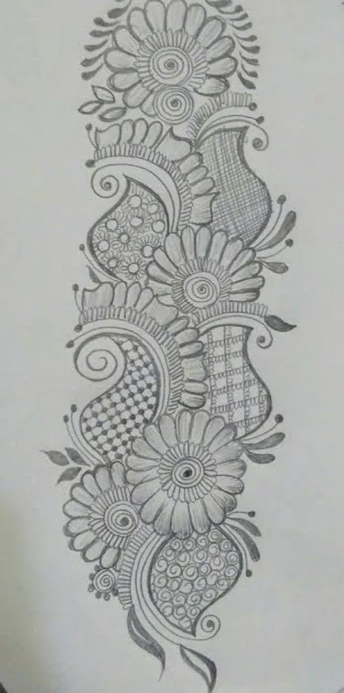 Arabic Simple Full Hand Mehndi Design with Gol Tikki