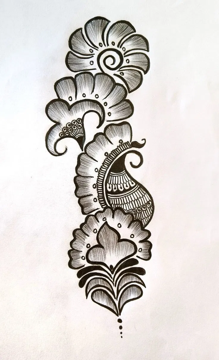 Bridal Arm Mehndi Design with Flowers (2)