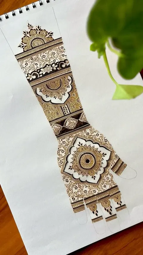 bridal indian circle mehndi design