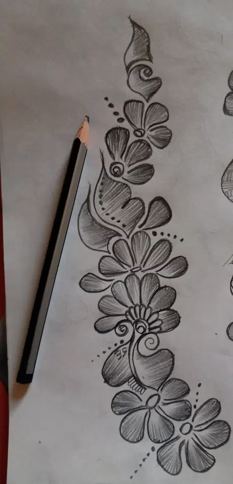 arabic simple flower mehndi design