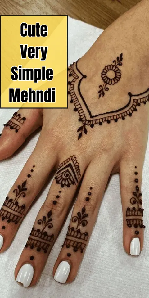 simple heart finger mehndi design
