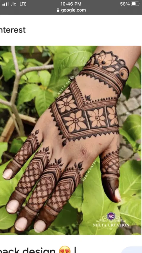 stylish lotus back hand mehndi design
