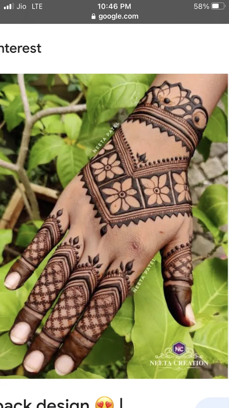 Stylish Back Hand Mehndi Design with Lotus