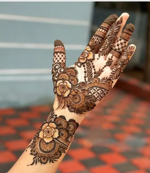 arabic dubai flower back hand mehndi design