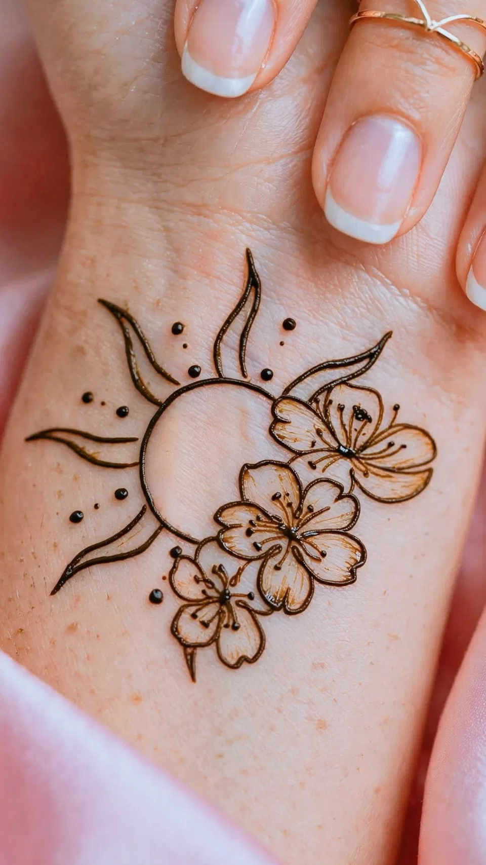Aesthetic Arabic Foot Mehndi Design with Flowers